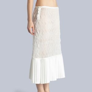 Esthe Sheer White Pleated Skirt